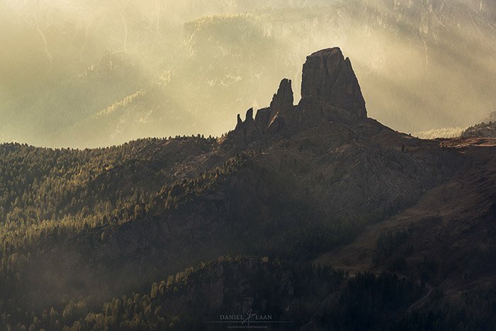 The mountainous area near Cinque Torri in the Italian Dolomites 